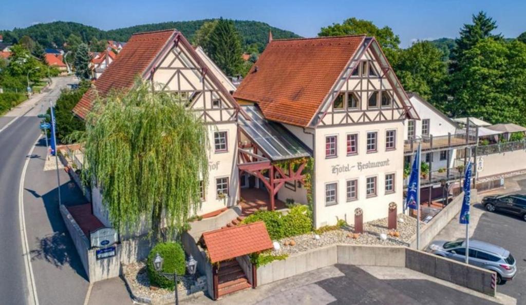 an overhead view of a building in a town at Landhotel Neukirchner Hof in Neukirchen bei Sulzbach-Rosenberg