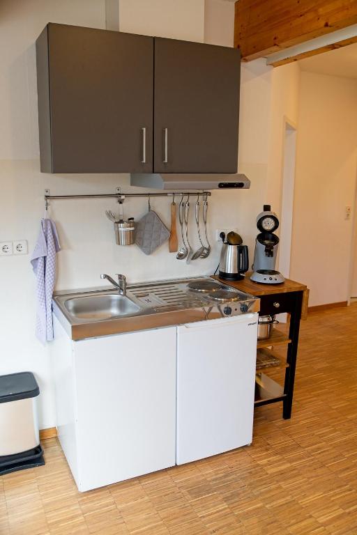 Kuchyň nebo kuchyňský kout v ubytování Boardinghouse Steinen