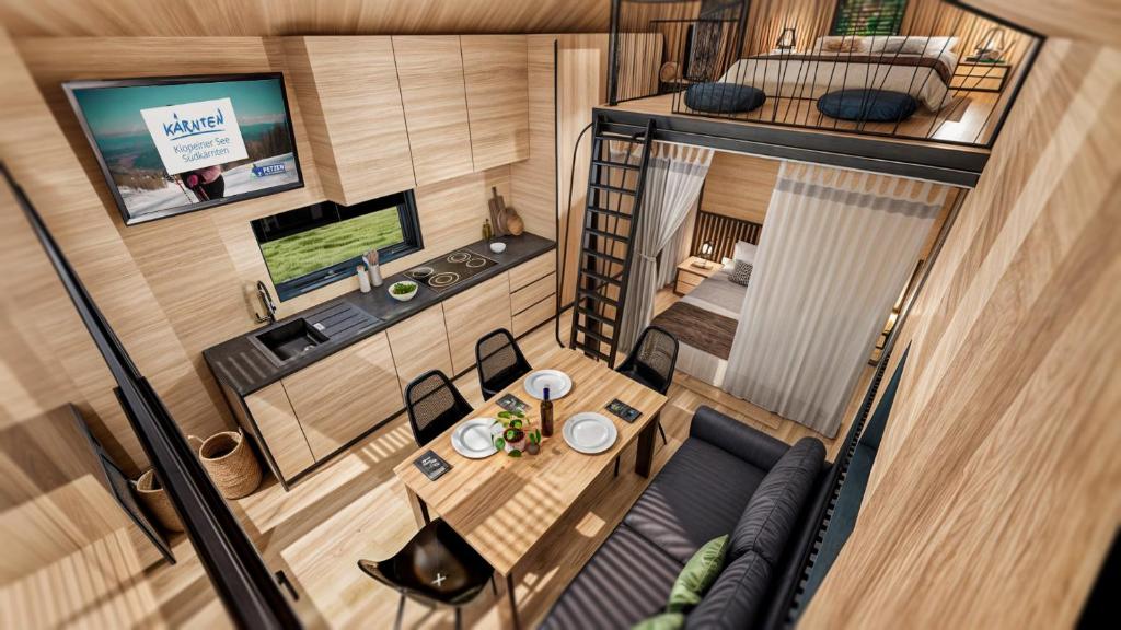 TV a/nebo společenská místnost v ubytování Lakeside Petzen Glamping