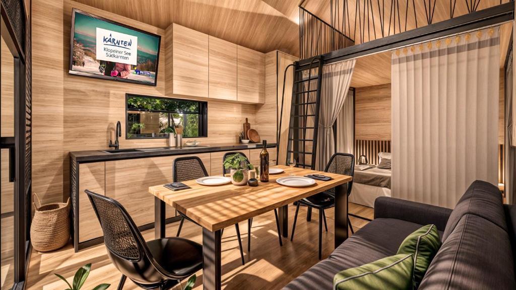 Posezení v ubytování Lakeside Petzen Glamping