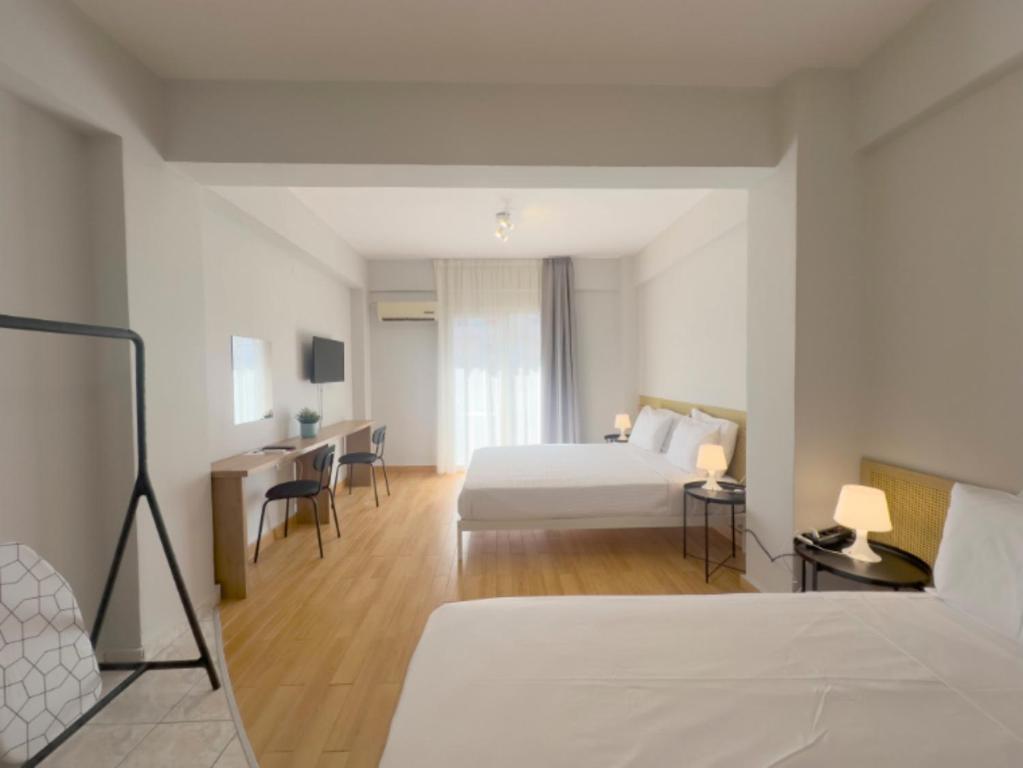 Ένα ή περισσότερα κρεβάτια σε δωμάτιο στο Seagull apartments by halu! Building B
