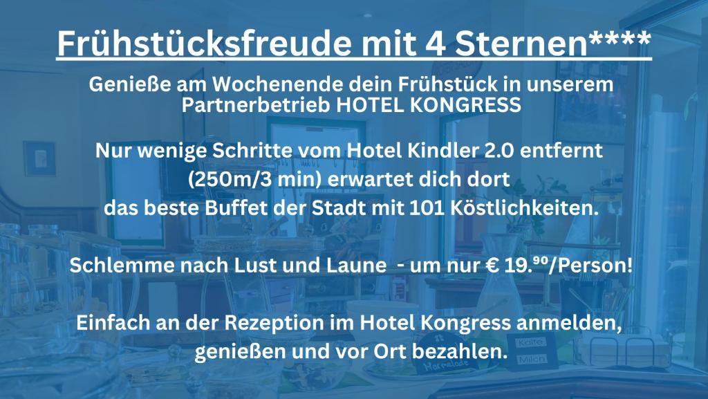 Certifikát, hodnocení, plakát nebo jiný dokument vystavený v ubytování Hotel Kindler 2,0 Self-Check-In