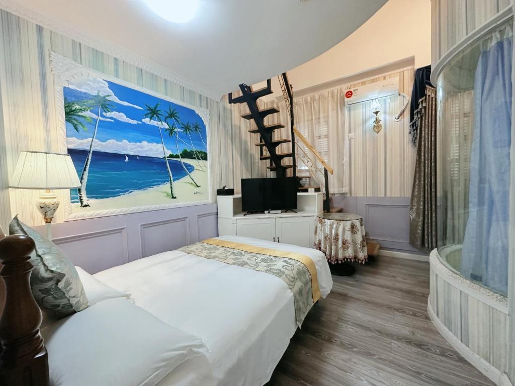 Gulta vai gultas numurā naktsmītnē Gulangyu Yuanzhongyuan Homestay