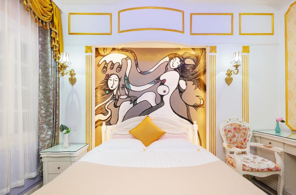 Gulta vai gultas numurā naktsmītnē Gulangyu Yuanzhongyuan Homestay