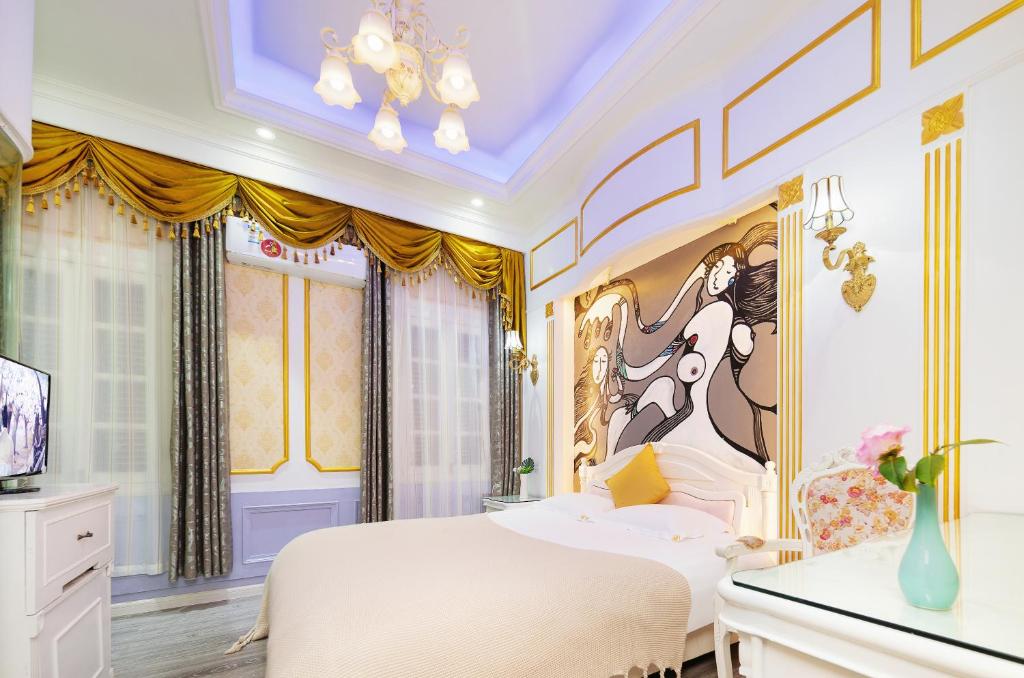Gulta vai gultas numurā naktsmītnē Gulangyu Yuanzhongyuan Homestay