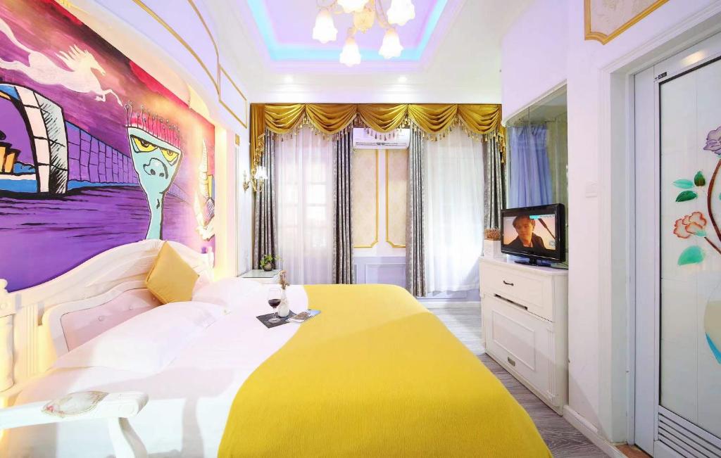 Gulta vai gultas numurā naktsmītnē Gulangyu Yuanzhongyuan Homestay