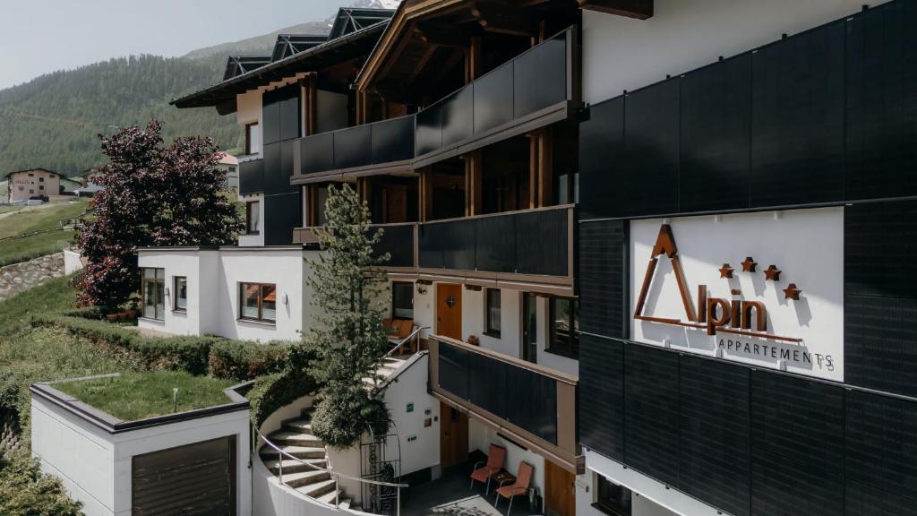 an aerial view of a building at Appartement Alpin in Sölden