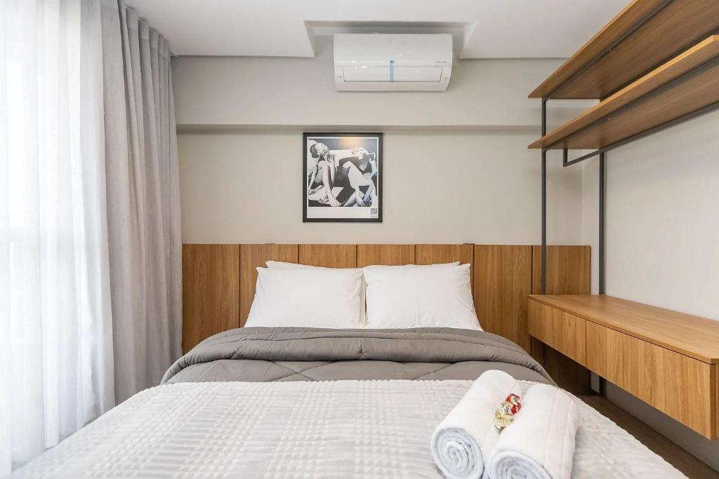 Postel nebo postele na pokoji v ubytování Vibe Curitiba by Housi, próximo à Ligga Arena e Praça do Japão
