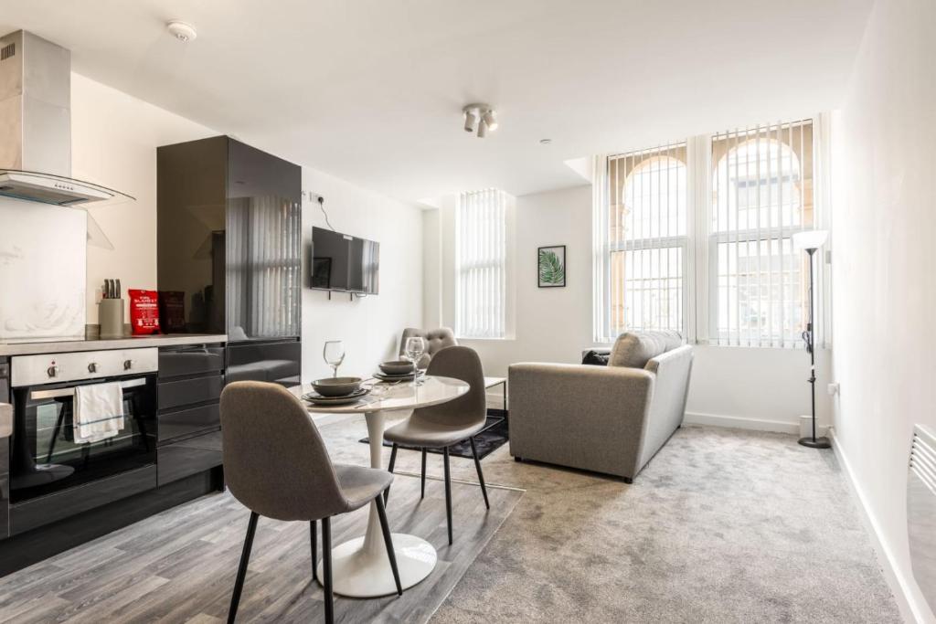 Η κουζίνα ή μικρή κουζίνα στο Charming 1 Bedroom Apartment in Central Sheffield