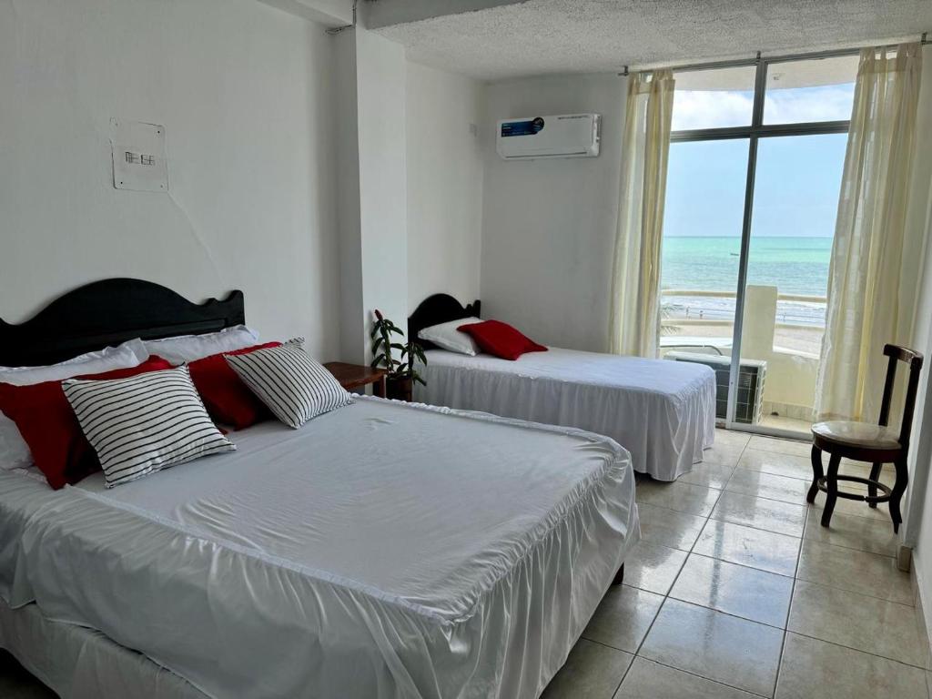 Postel nebo postele na pokoji v ubytování HOTEL PAL-MAR