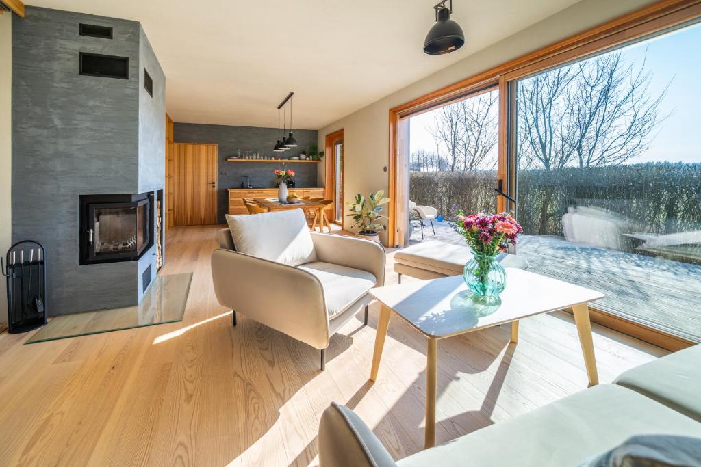 Posezení v ubytování Chata Modřínka apartmány