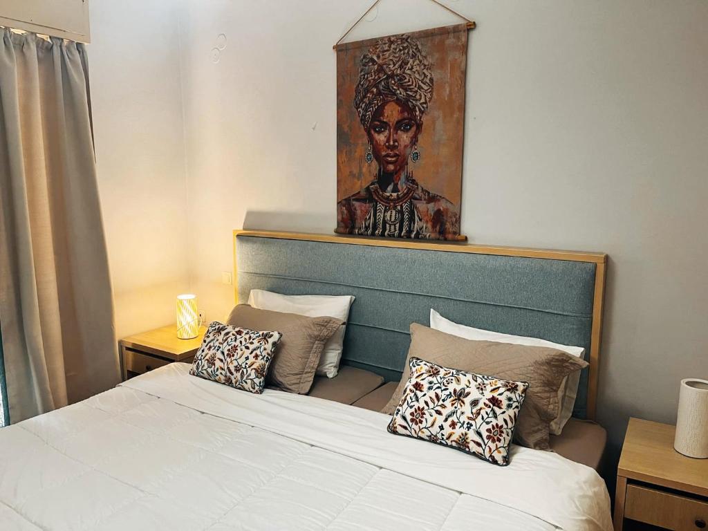 Posteľ alebo postele v izbe v ubytovaní Cozy apartment in centre of Heraklion