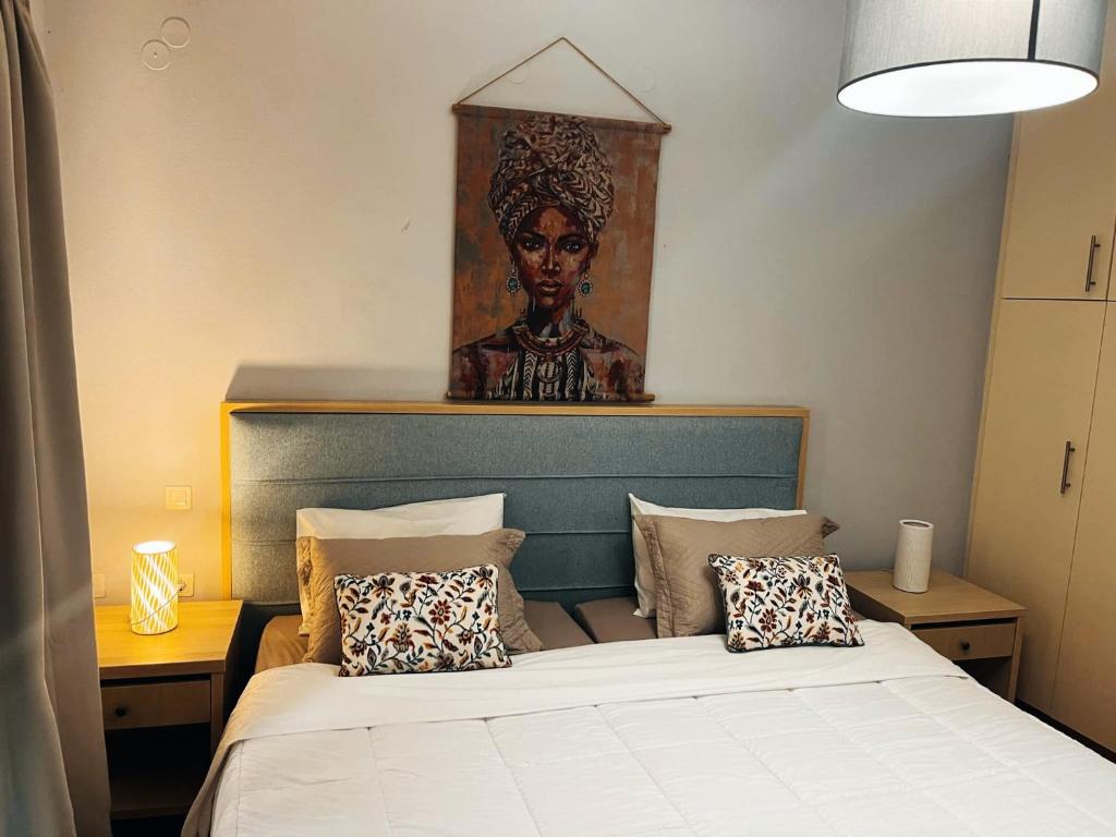 Posteľ alebo postele v izbe v ubytovaní Cozy apartment in centre of Heraklion
