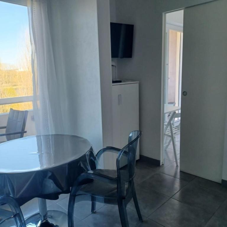 TV a/nebo společenská místnost v ubytování Studio avec très belle vue sur l Allier