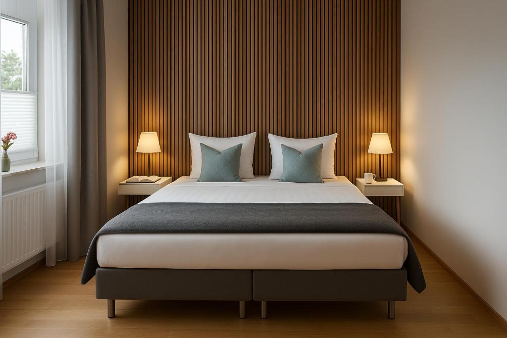 Postel nebo postele na pokoji v ubytování Hotel Schultheiss Hameln