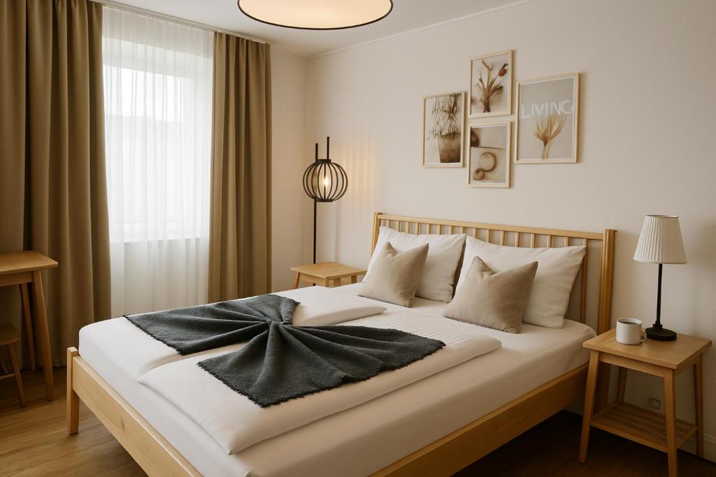 Postel nebo postele na pokoji v ubytování Hotel Schultheiss Hameln