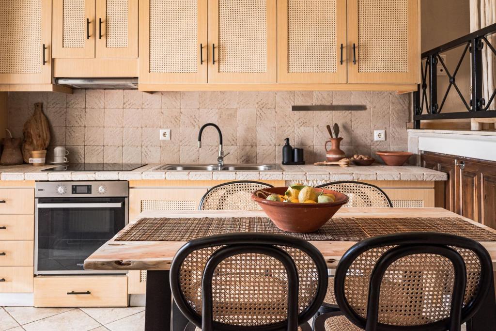 Kuchyň nebo kuchyňský kout v ubytování Fasolaki Skopelos - Eco Residences