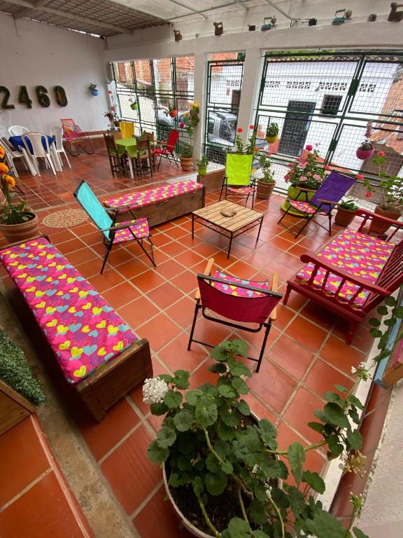Istumisnurk majutusasutuses 2460 Hostal Café Bar Glamping