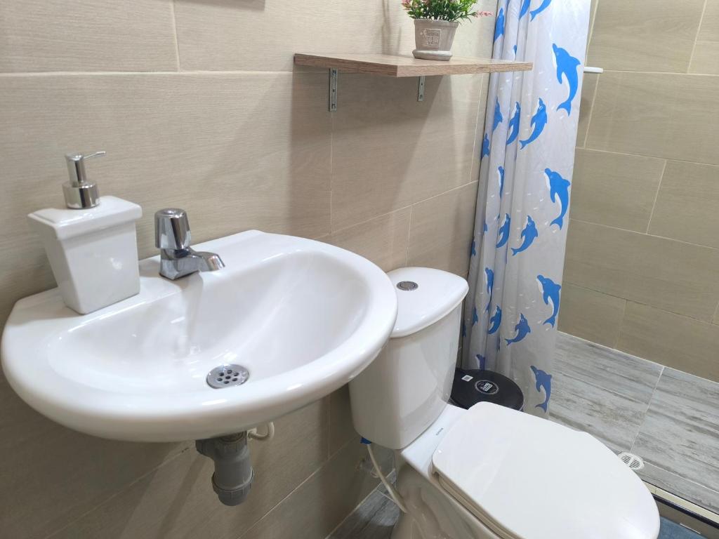 Koupelna v ubytování Hotel Cordi