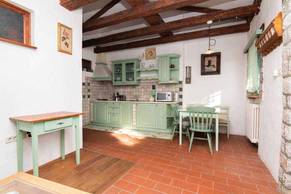 Kuchyň nebo kuchyňský kout v ubytování Apartments Valentinus 1800
