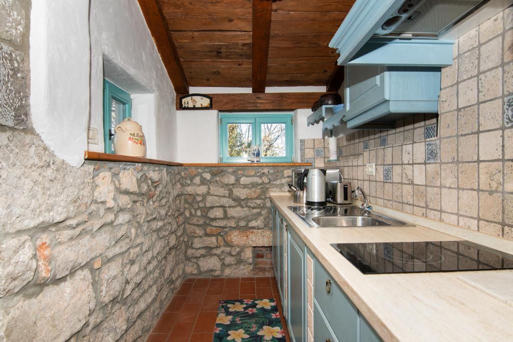 Kuchyň nebo kuchyňský kout v ubytování Apartments Valentinus 1800