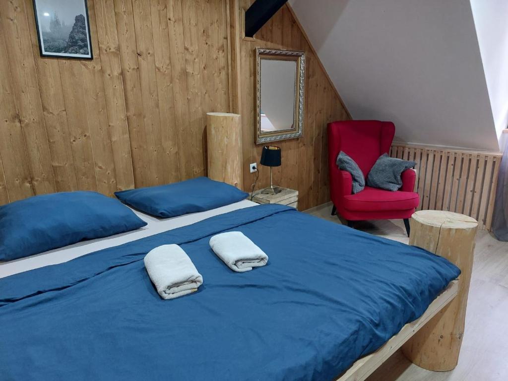Postel nebo postele na pokoji v ubytování Penzión Kupfer