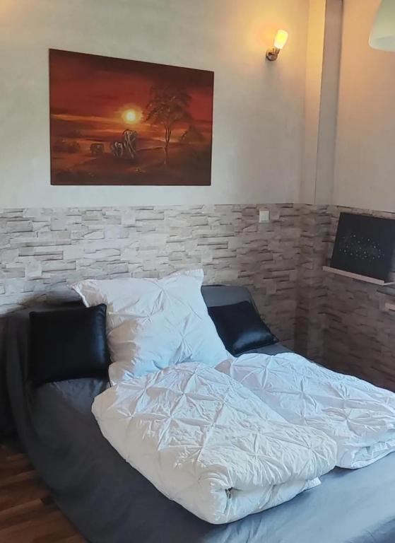 Postel nebo postele na pokoji v ubytování ChiliVanilli Erdgeschoss