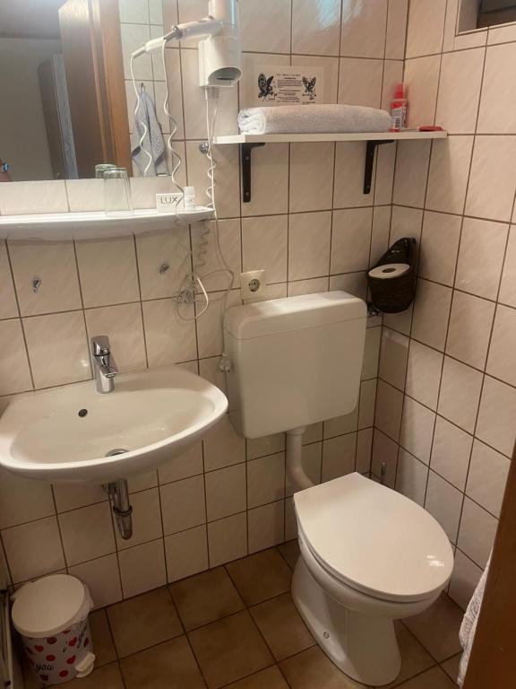 Koupelna v ubytování Breighof