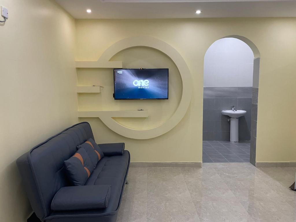 TV a/nebo společenská místnost v ubytování Dafyat two bedrooms rental house