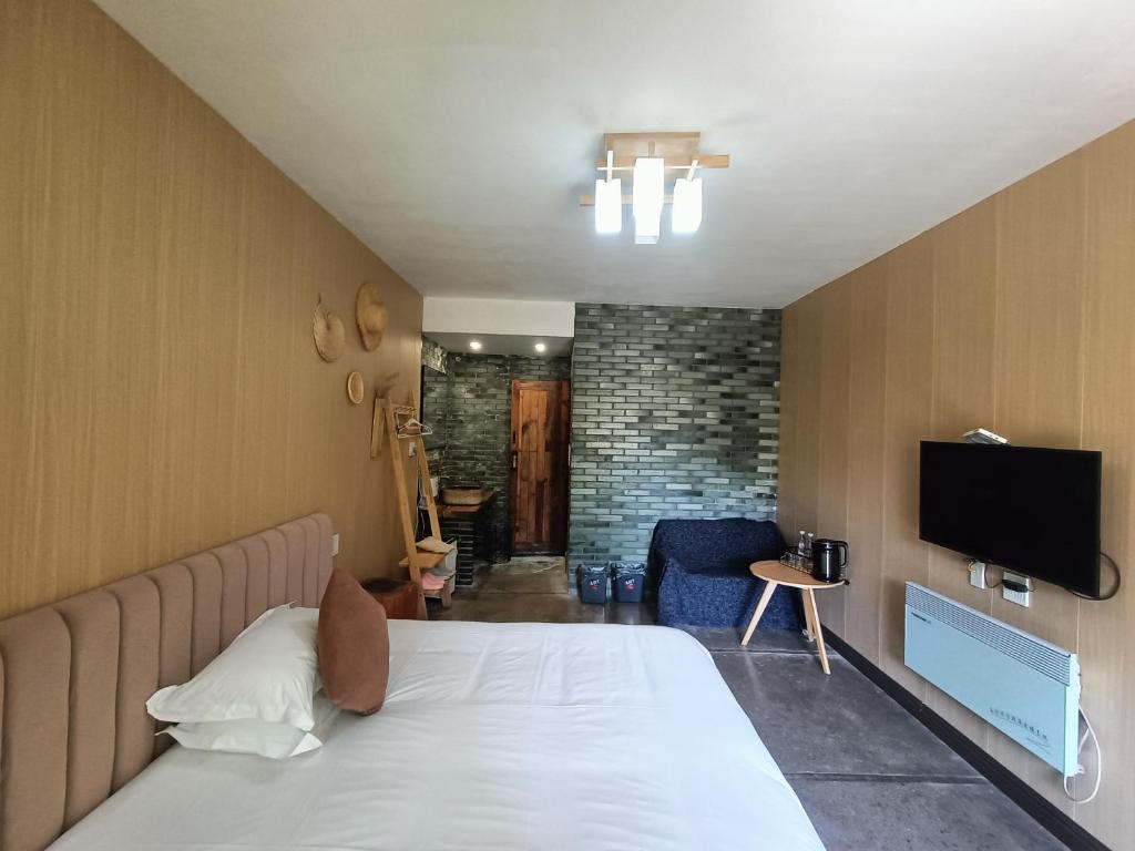 Postel nebo postele na pokoji v ubytování Starry sky yard