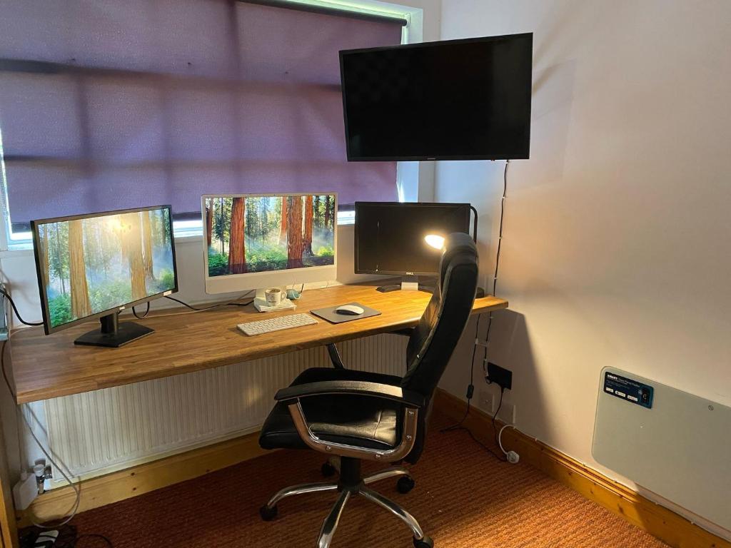 Televiisor ja/või meelelahutuskeskus majutusasutuses Shancurragh Lane Cottage