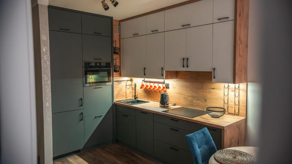 Η κουζίνα ή μικρή κουζίνα στο Nowy Apartament przy Onkologii i Politechnice