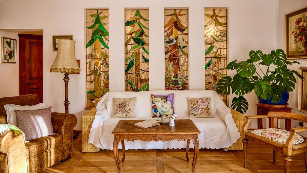Χώρος καθιστικού στο Apartament na Leśnym Zaciszu