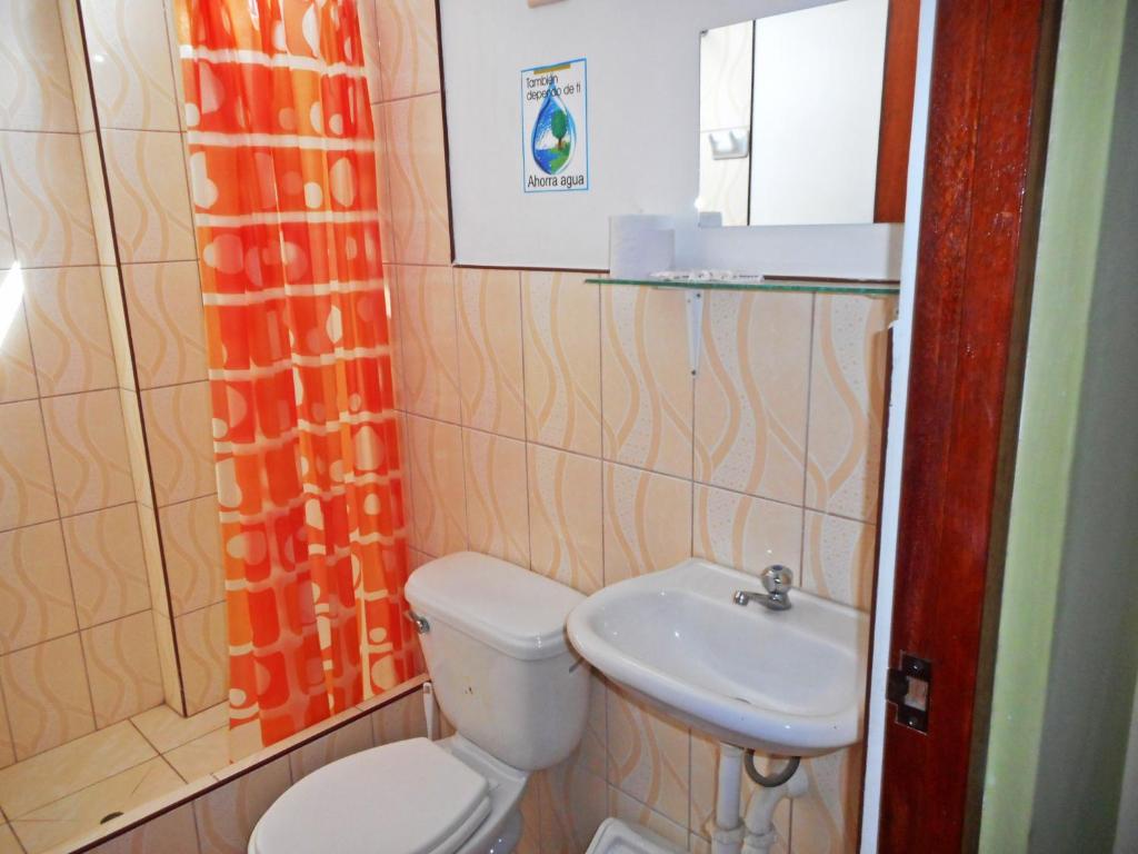 Koupelna v ubytování Hostal Geminis