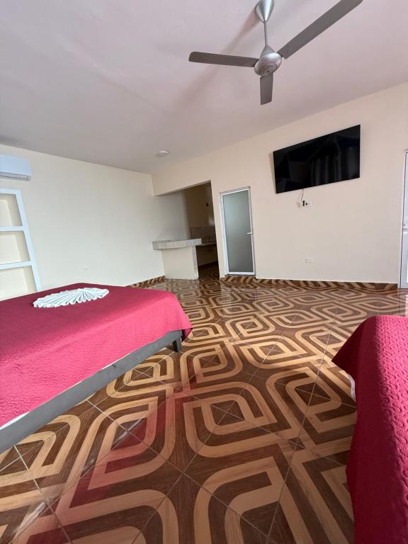 TV a/nebo společenská místnost v ubytování Casa pedregal