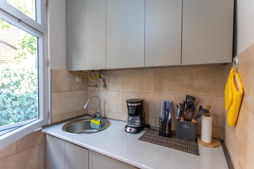 Kuchyň nebo kuchyňský kout v ubytování Guest House BALU