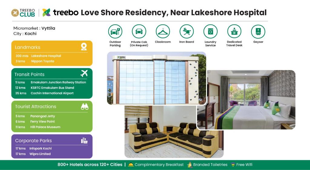 Půdorys ubytování Treebo Love Shore Residency, 290 M From Lakeshore Hospital