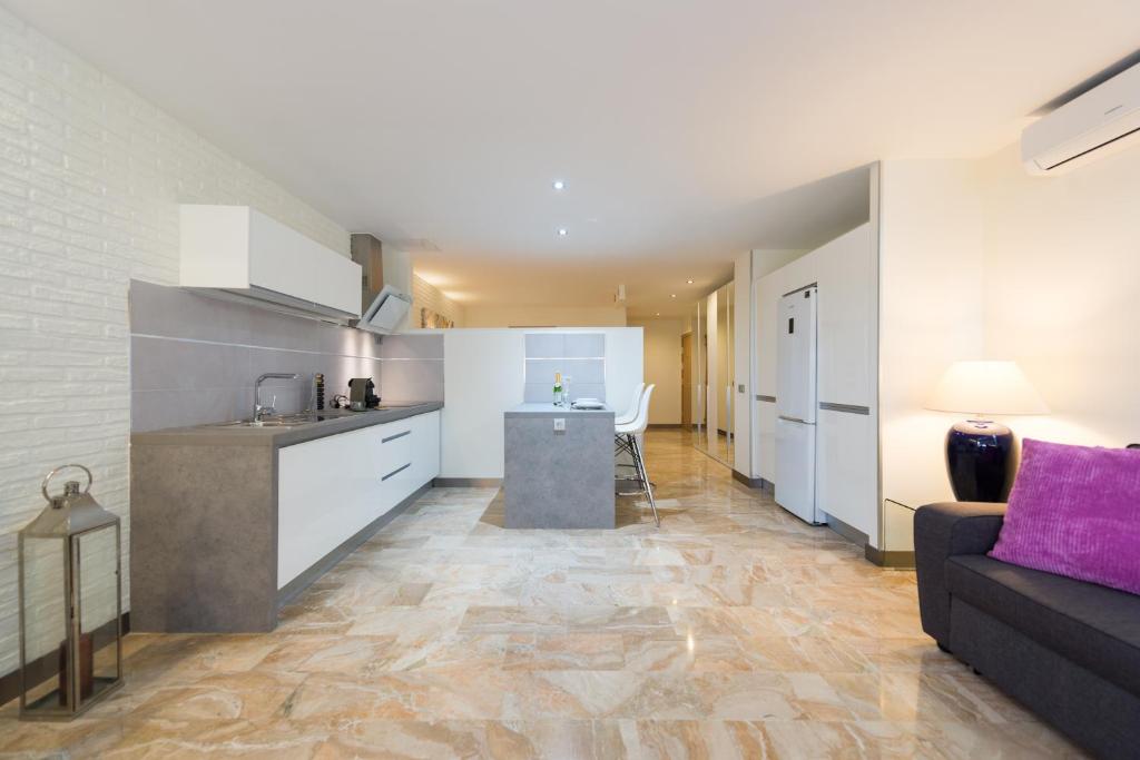 Kuchyň nebo kuchyňský kout v ubytování Suites Garden Loft Picasso