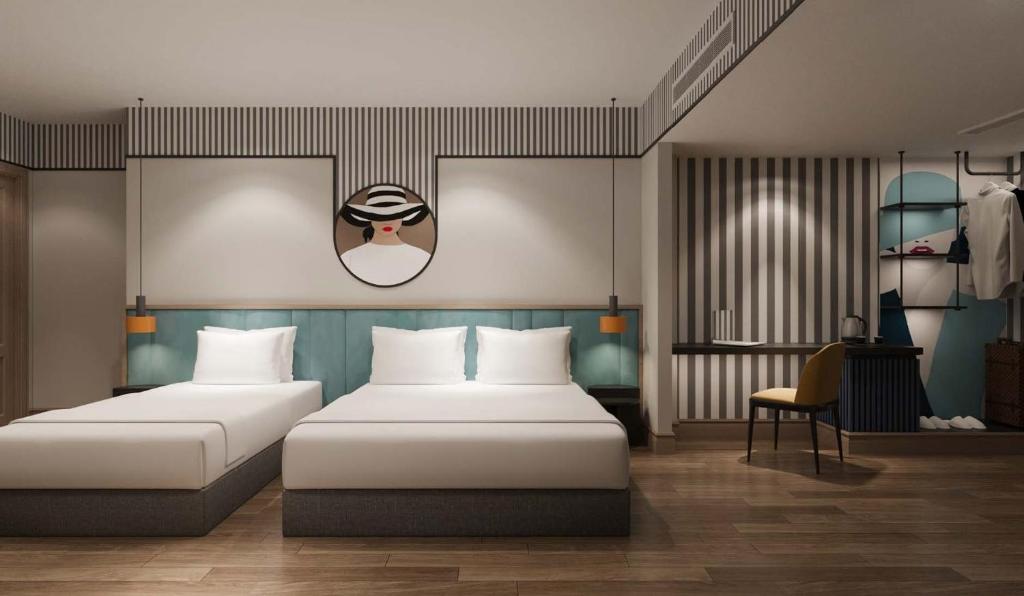 Postel nebo postele na pokoji v ubytování Solaria Tesori Hotel