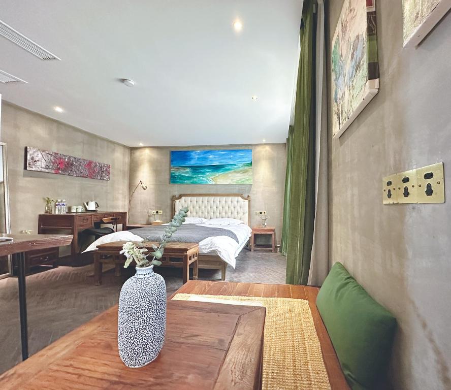 Posezení v ubytování Suzhou Unique Space Design Art Hotel