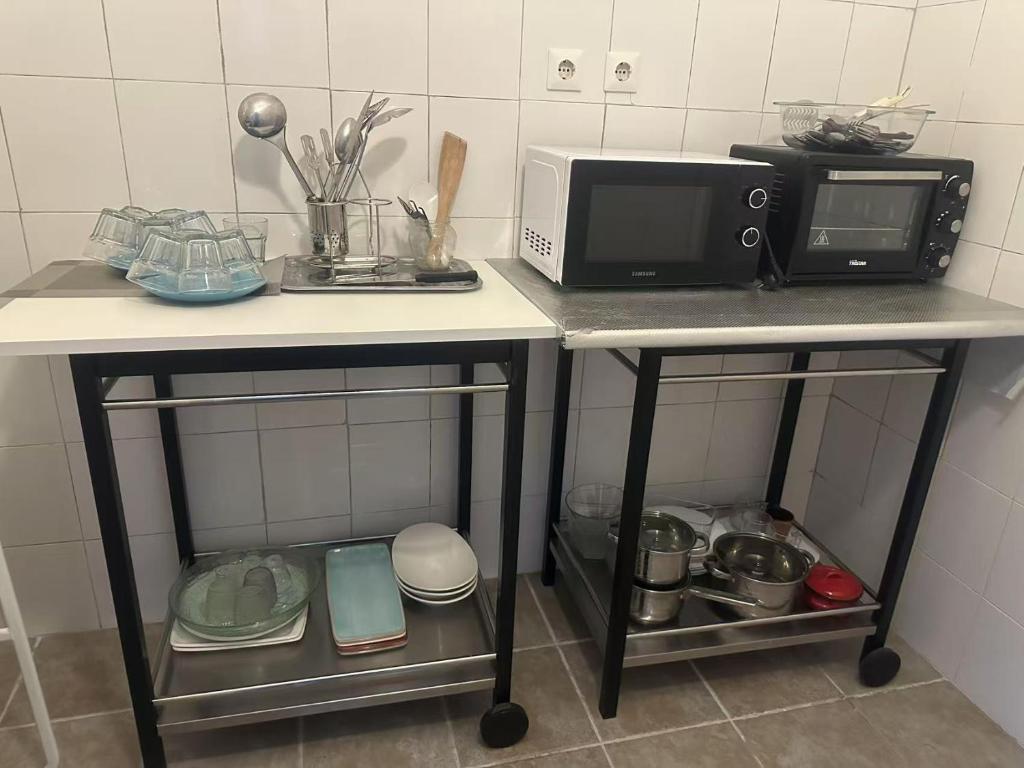 Kuchyň nebo kuchyňský kout v ubytování 苹果酒店