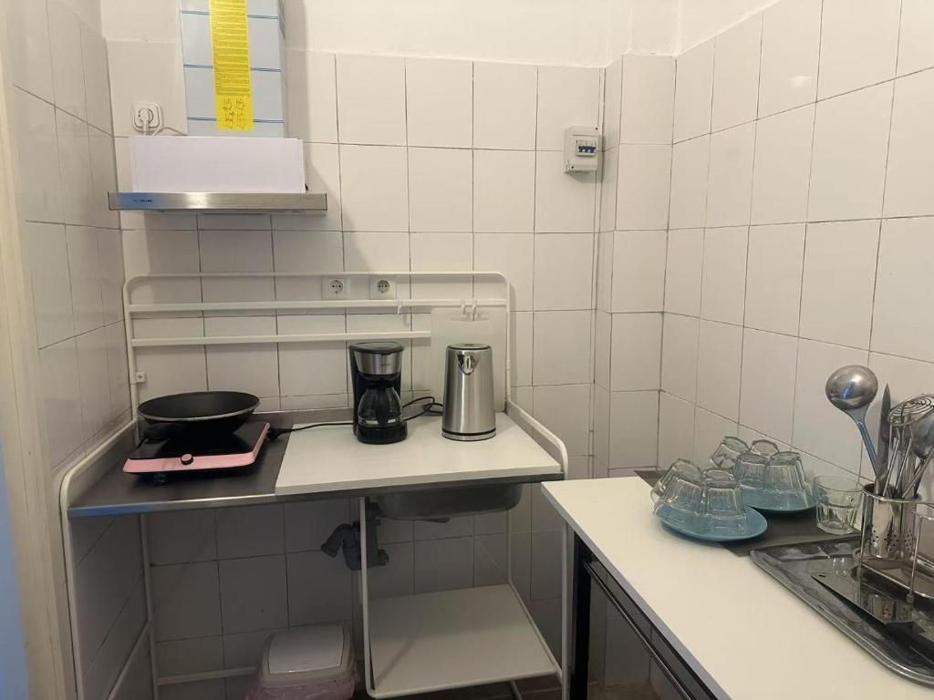 Kuchyň nebo kuchyňský kout v ubytování 苹果酒店