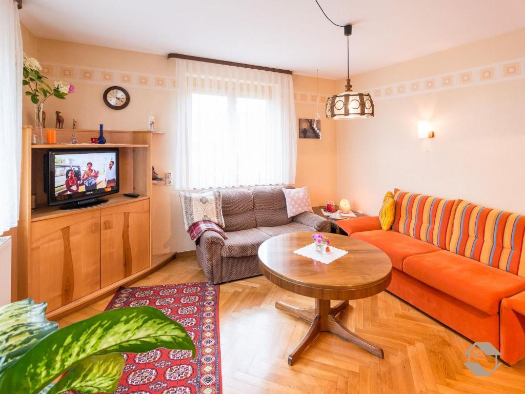 Posezení v ubytování Ferienwohnung Wollmeister