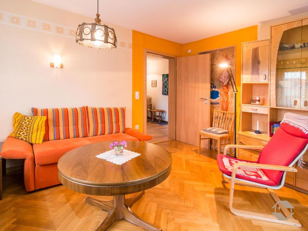 Posezení v ubytování Ferienwohnung Wollmeister