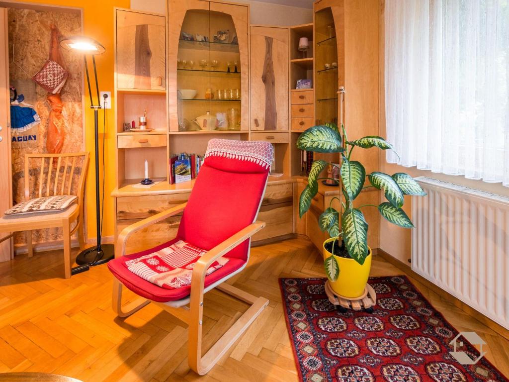 Posezení v ubytování Ferienwohnung Wollmeister