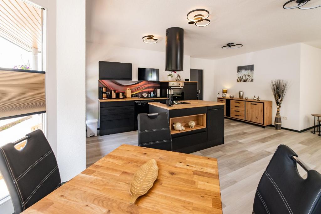 Kuchyň nebo kuchyňský kout v ubytování Ferienwohnung Hopf