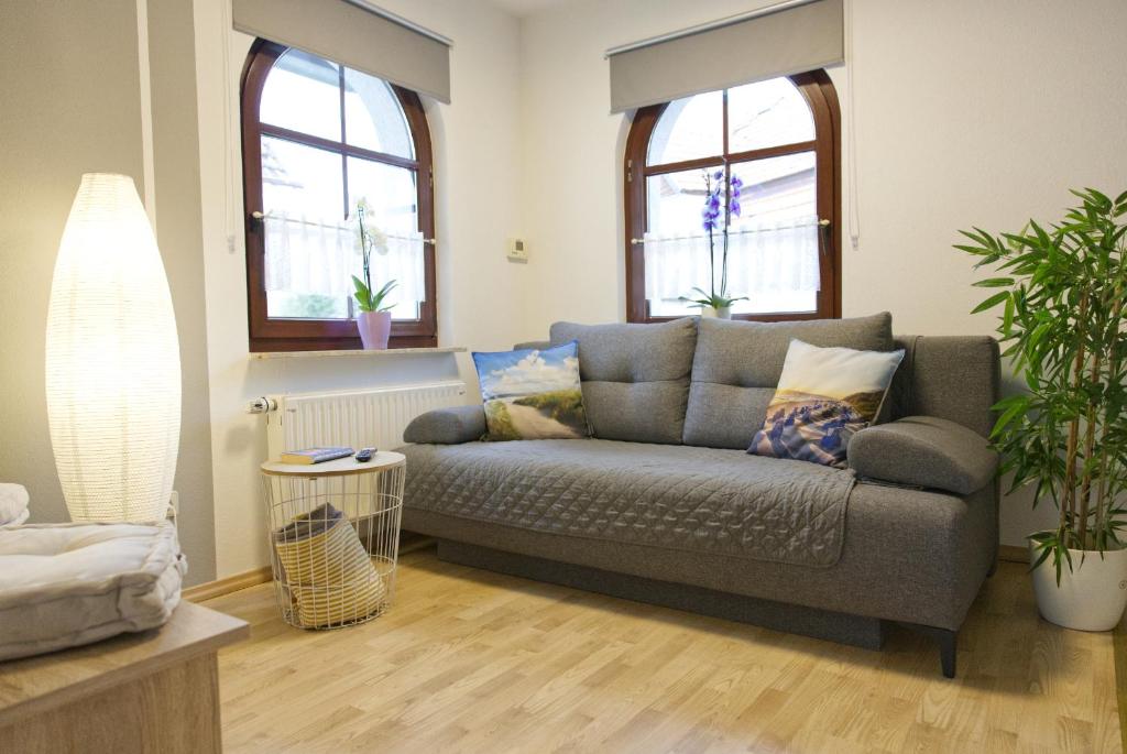 Posezení v ubytování Ferienwohnung Storchennest