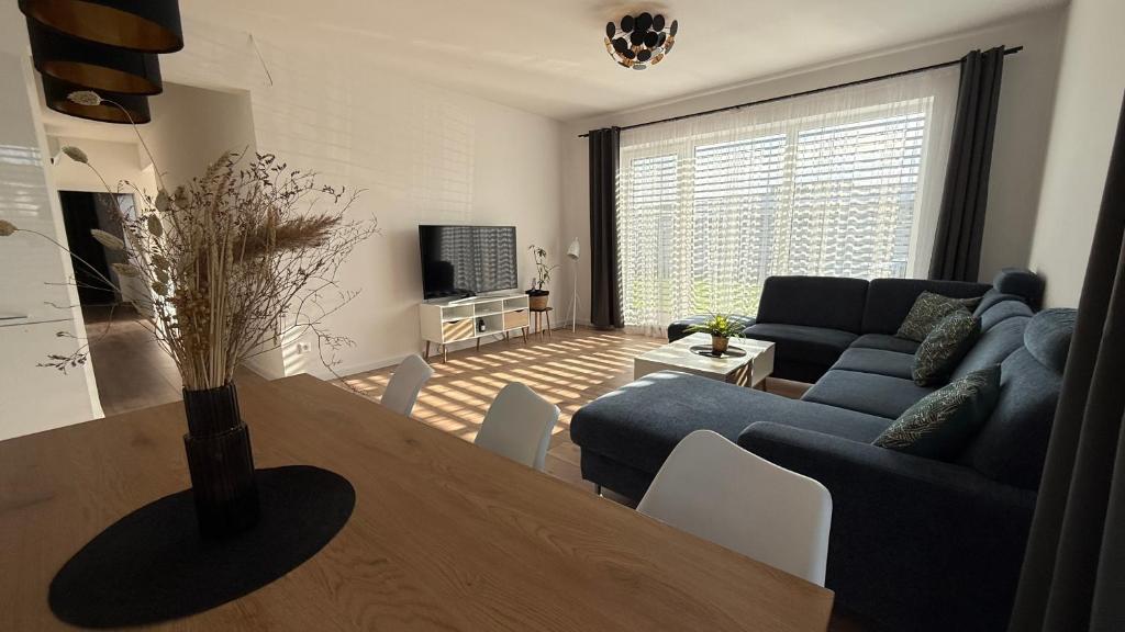 TV a/nebo společenská místnost v ubytování Klimatizovaný Apartmánový dom, s vírivkou, 1B