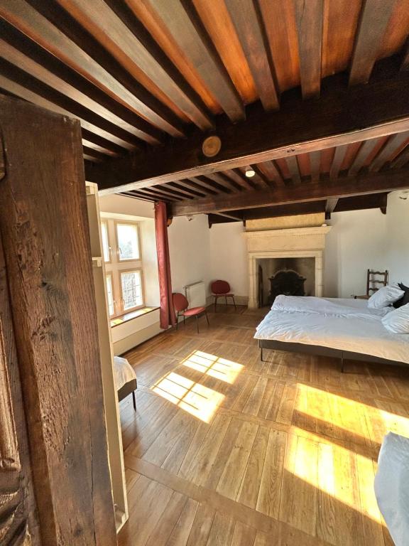 Postel nebo postele na pokoji v ubytování Château du Poët-Célard
