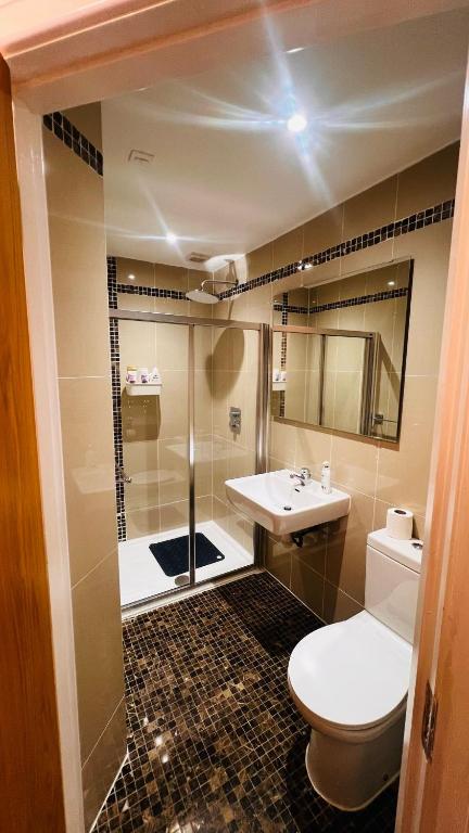Koupelna v ubytování Mulligan Hotel